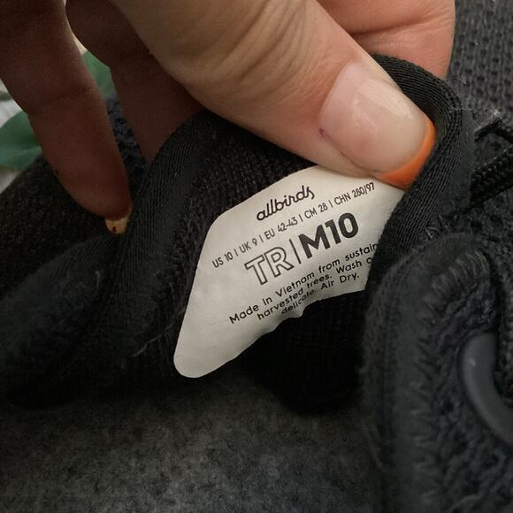 ALLBIRDS MENS BLACK TREE RUNNER SHOES SIZE M10 - Picture 4 of 7